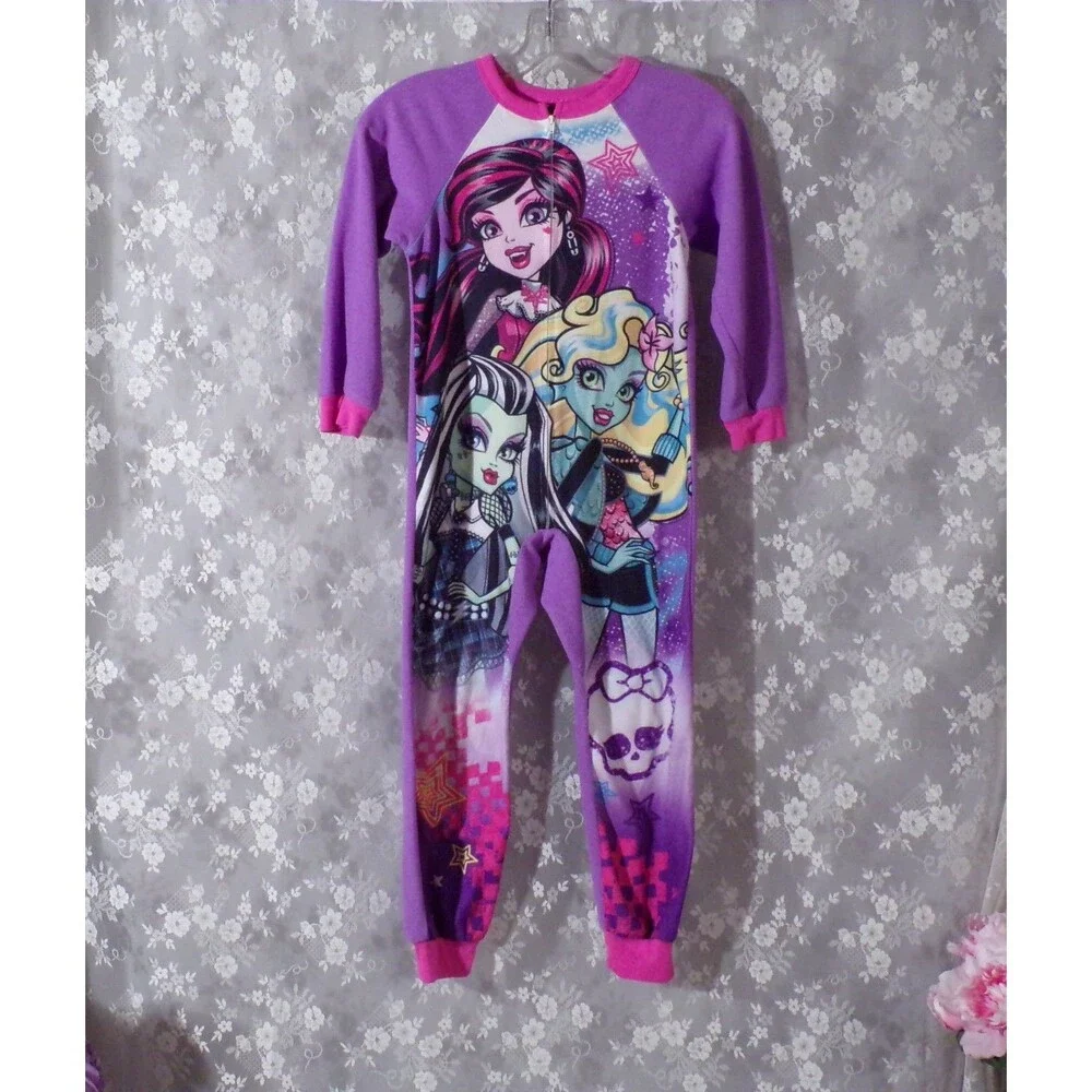2010s Monster High Girls Pajamas 2016 Draculara Frankie Lagoona Blue One Piece